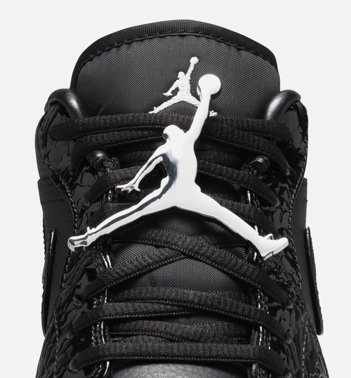 Air Jordan 1 Low Patent Elephant Women's Shoes - Black/White/Silver
