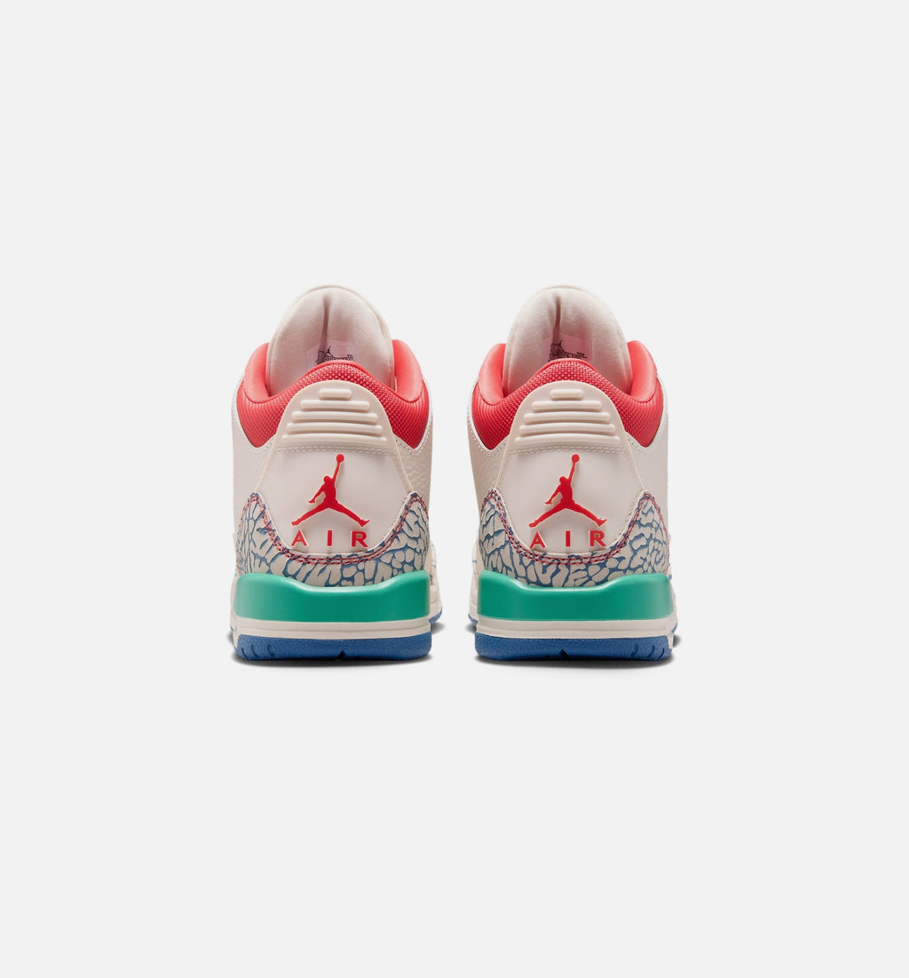 Air Jordan 3 Retro Play Your Way Big Kids' Sneakers - Chalk White / Red / True Blue / Green