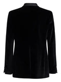 FENDI single-breasted satin-collar cotton jacket