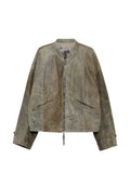 Ziggy Chen faded-effect leather jacket