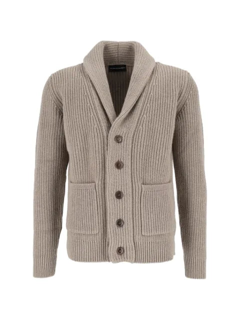 Filippo De Laurentiis ribbed-knit shawl-lapel cardigan