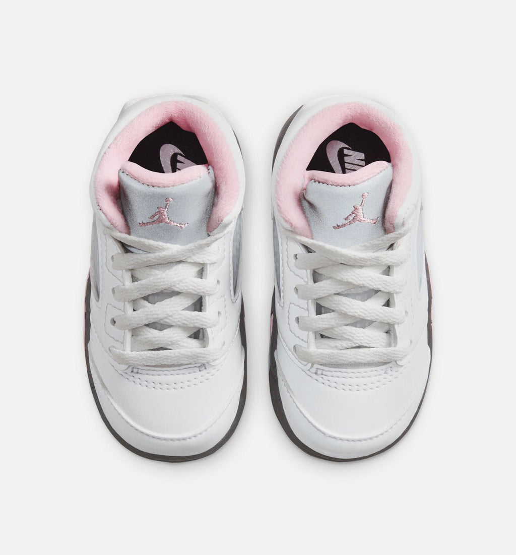 Air Jordan 5 Retro Medium Soft Pink Infant & Toddler Lifestyle Shoes - White/Black/Soft Pink