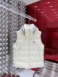 Canada Goose White Down Jacket with Black Contrast Trim