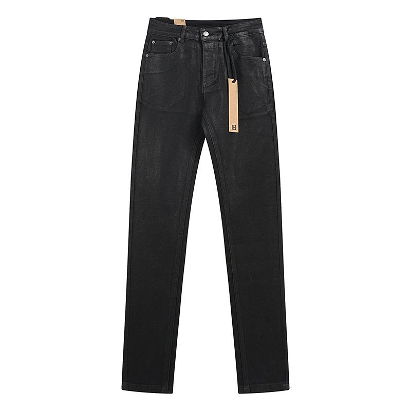 Ksubi Black Coated Slim Tapered Jeans