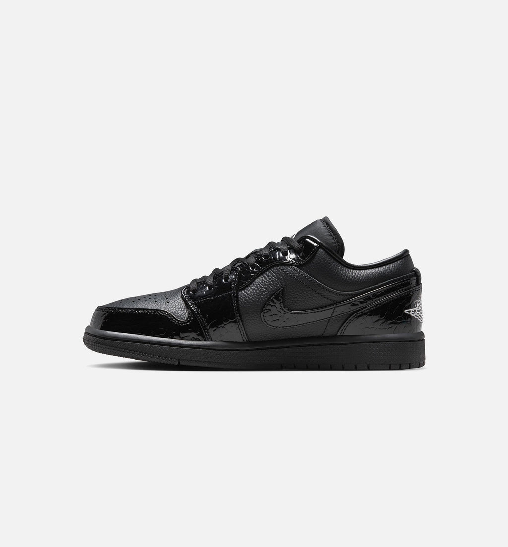 Air Jordan 1 Low Patent Elephant Women's Lifestyle Shoe – Black/White/Metallic Silver
